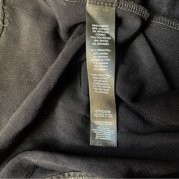 Black Chico's Travelers Waterfall Cardigan with faux leather lapels - Picture 5 of 5